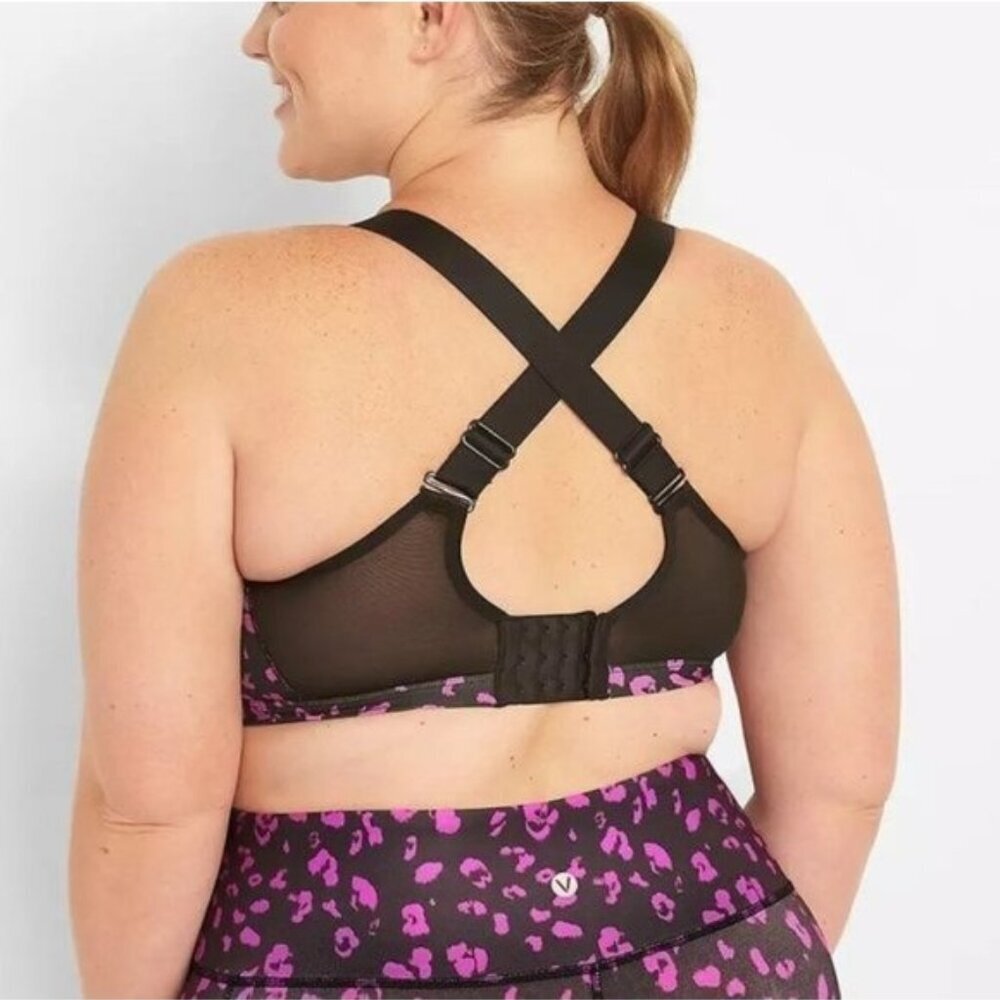 NWT Cacique Lane Bryant LIVI High-Impact Underwire Wicking Sport Bra Pink Floral - Picture 2 of 4